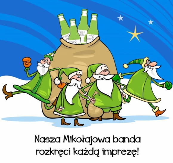 Mikołajkowy tour imprezowy z Cydrem Lubelskim Styl życia, LIFESTYLE - Sześciu specjalnie przeszkolonych i wyselekcjonowanych Mikołajów, zrywa w tym roku z tradycyjną czerwienią zarezerwowaną dla innego napoju i… przechodzi na cydrową stronę mocy! W sobotę, 6 grudnia, równo o północy pojawią się w wybranych klubach w całej Polsce.