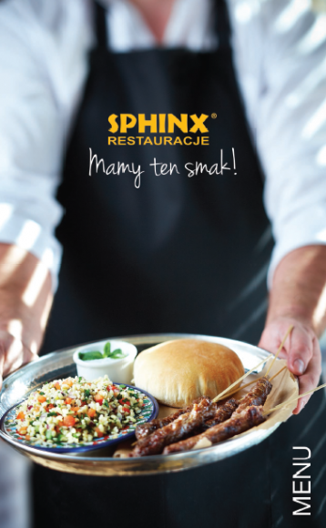 Sphinx z nowym menu i hasłem dla marki Styl życia, LIFESTYLE - Sieć restauracji Sphinx, należąca do Sfinks Polska, wraz z nową odsłoną menu głównego prezentuje nowe hasło marki „Mamy ten smak!”.