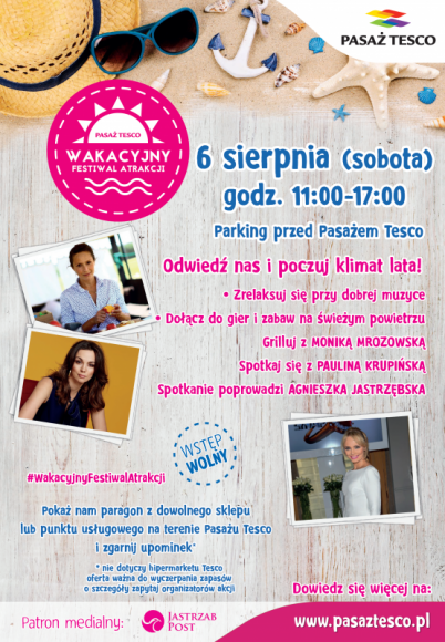 Poczuj klimat lata z Moniką Mrozowską i Pauliną Krupińską! Styl życia, LIFESTYLE - Już 6 sierpnia w Lublinie odbędzie się Wakacyjny Festiwal Atrakcji – 3. z cyklu 6 wydarzeń organizowanych w wybranych miastach w Polsce.