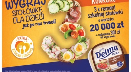 Delma 3. raz rusza z programem „Extra Szkolna Stołówka” Styl życia, LIFESTYLE - Od 19 sierpnia trwa 3. edycja ogólnopolskiego programu „Extra Szkolna Stołówka”, którego inicjatorem jest marka Delma. Dzięki niemu 3 szkoły mogą wygrać remont stołówki o wartości 20 000 zł każdy, a konsumenci codziennie mają szansę na zdobycie 300 zł na wyprawkę szkolną.