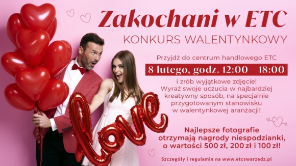 Zakochaj się w ETC, czyli Dzień Zakochanych w Swarzędzu Styl życia, LIFESTYLE - Walentynki zbliżają się wielkimi krokami, a Ty jeszcze nie wiesz, gdzie zabrać swoją drugą połówkę? Mamy dla Ciebie propozycję. Zapraszamy do ETC Swarzędz. Tutaj z pewnością znajdziesz dla bliskiej osoby prezent, wypijecie razem kawę i zjecie coś dobrego.